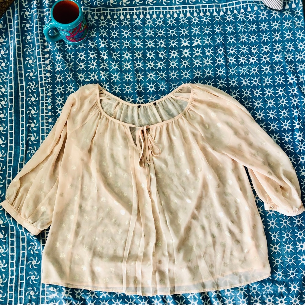 Gold-Dotted Blouse